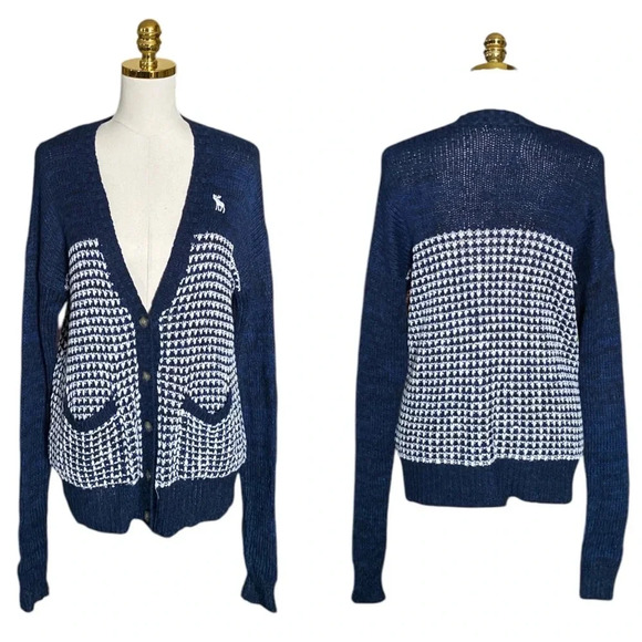Abercrombie & FitchY2K Crotchet 90s Button Up Longline Knit Cardigan Size M - Picture 4 of 10